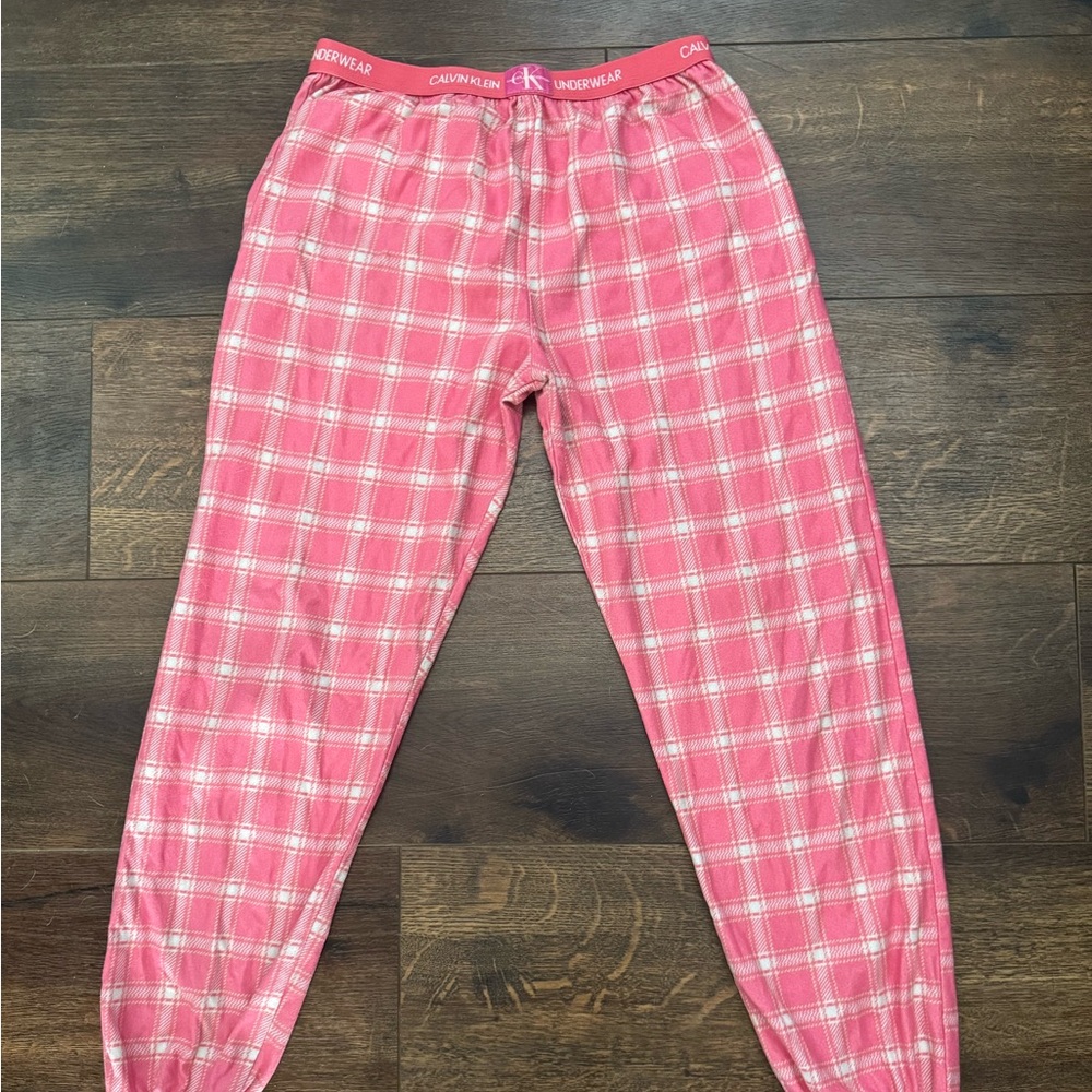 Calvin Klein Pink Plaid Pajama Pants